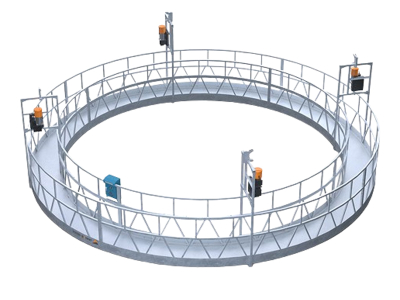 Plate-forme suspendue de forme ronde galvanisée